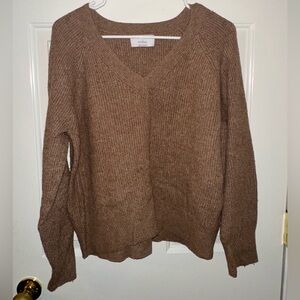 Old Navy Brown V-Neck Sweater Soft Knit